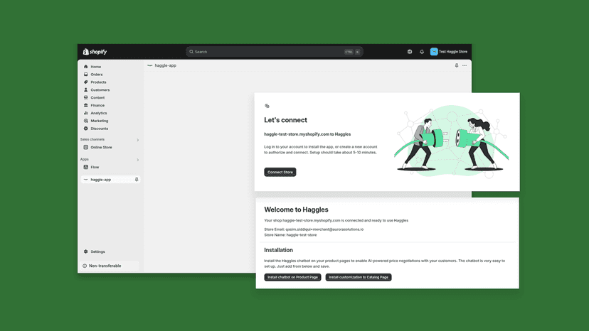 Shopify admin panel showing the installation of the Bellefie app