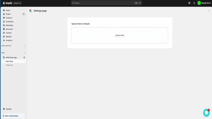Video upload page