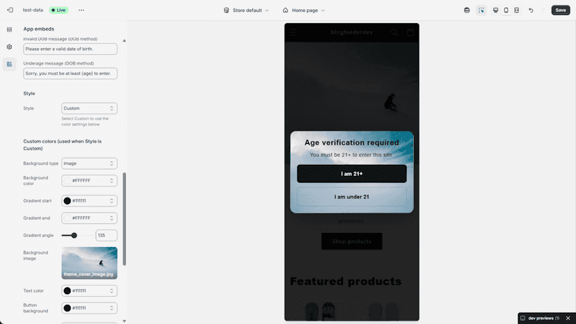 Responsive with custom background