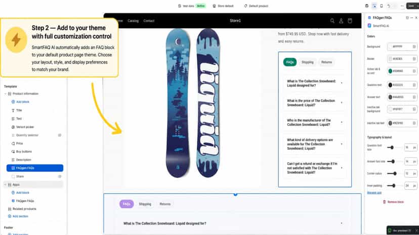 auto add to product page