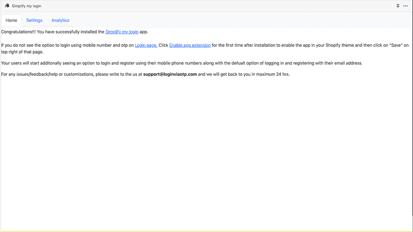 Admin page