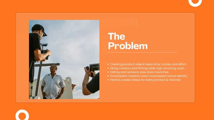 Problem statement with product photos for video generation