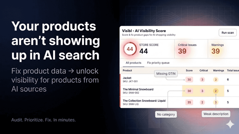 AI agents skip your products. Find and fix gaps now.