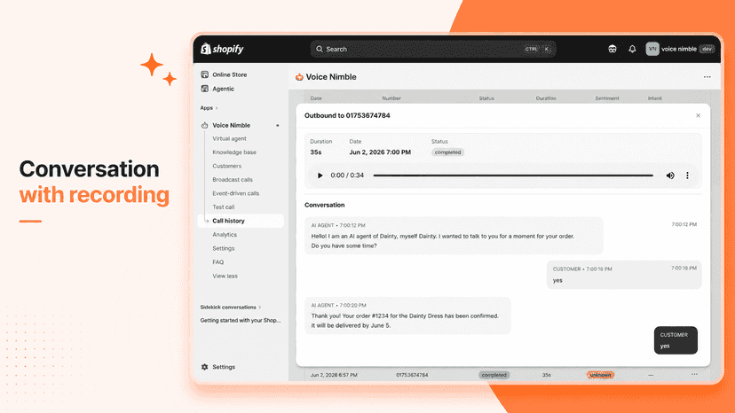 Call Recording & Conversation History