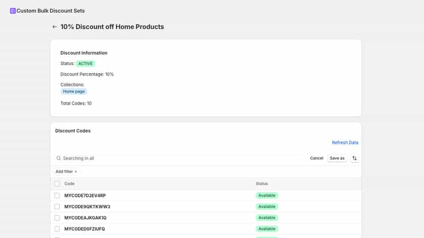 discount detail view page