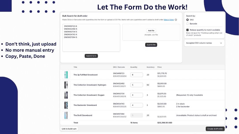 Let the form do the work