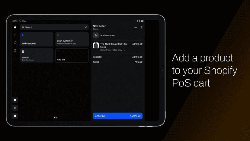 Add a product to your Shopify PoS cart