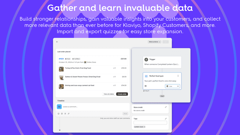 Collect zero-party data Create branded product quizzes