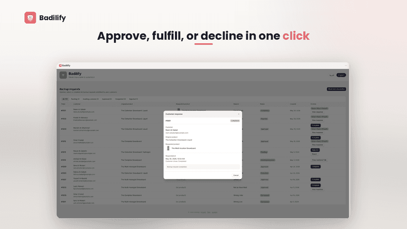 Send a backup offer to a customer