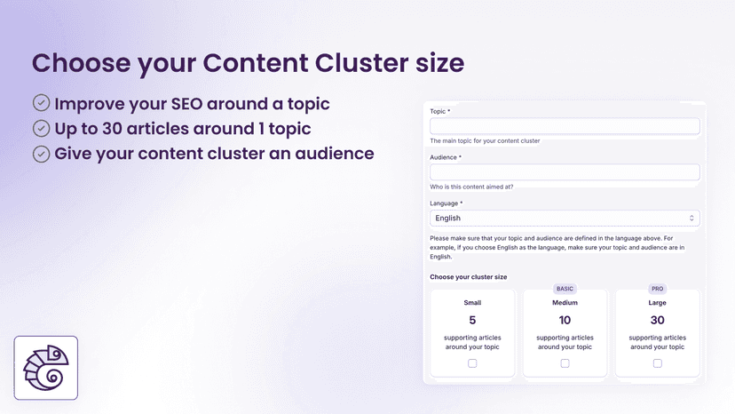 Choose your Content Cluster size