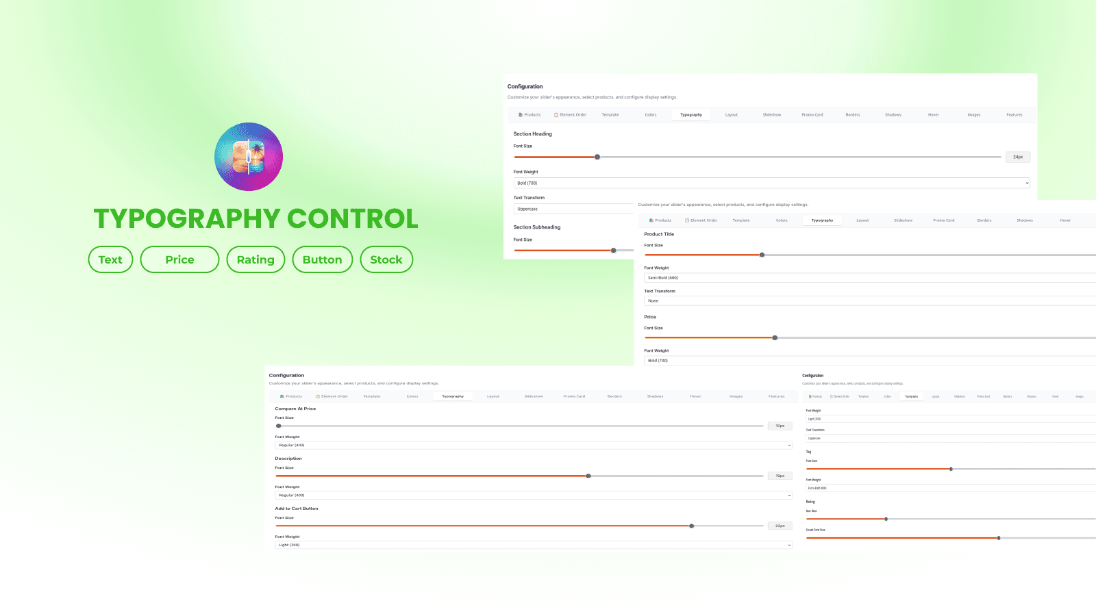 ShopVisual - Product Slider: Typography Customization