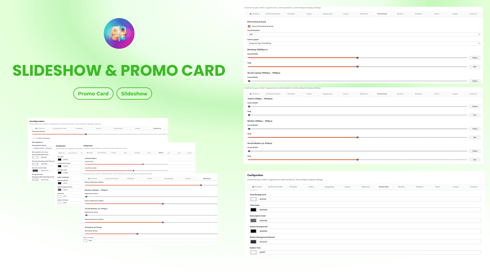 ShopVisual - Product Slider: Slideshow Settings & Promo Card