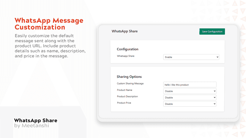 Meetanshi WhatsApp Share Configuration