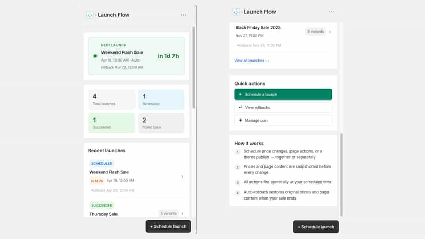 Launch Flow Home Page Mobile