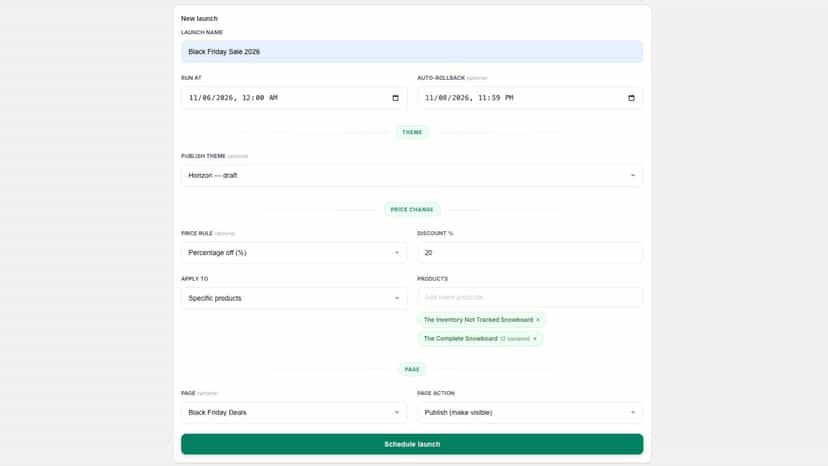 Schedule Launch