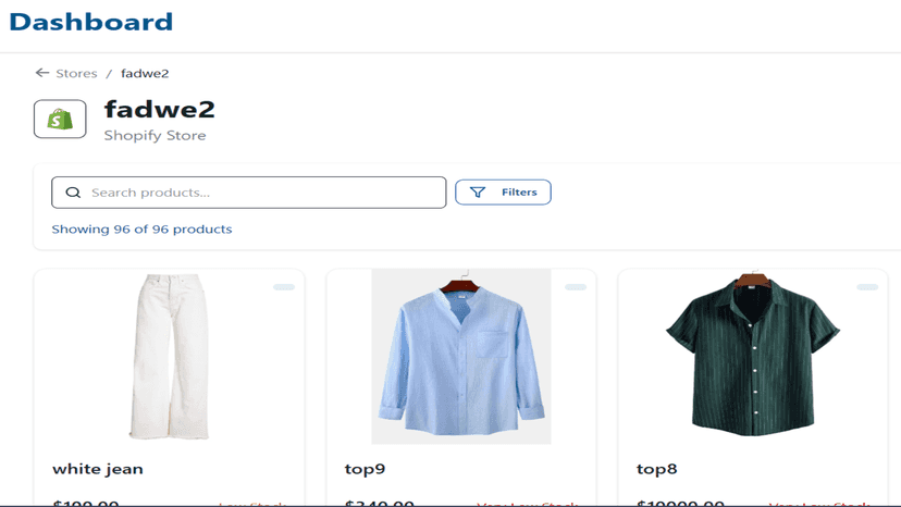 Interface represent auto-synced products imported from the store