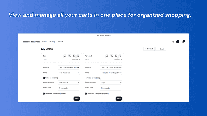 Mycarts Page