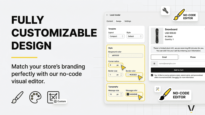 fully customizable design