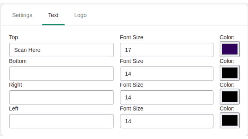 Customise the QR code color and text QR Code Tool