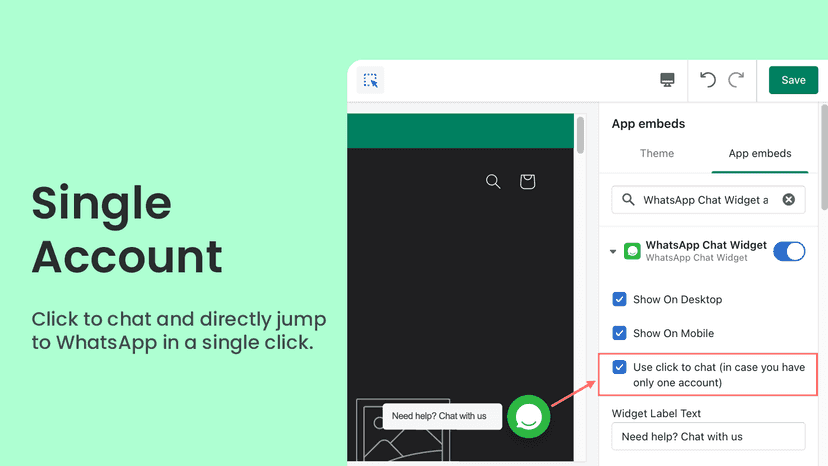 Ecommerce enhanced button to allow contact in a single click