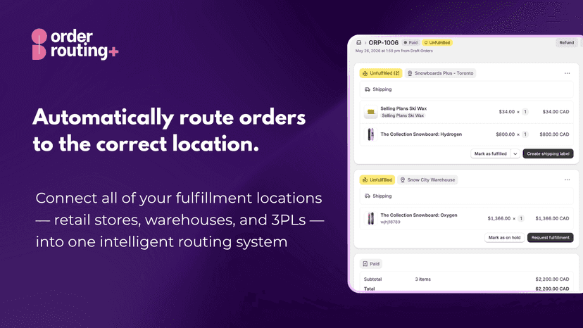 Automatically route orders to the correct location.