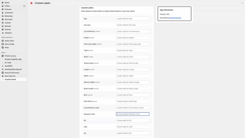 add custom labels to fields