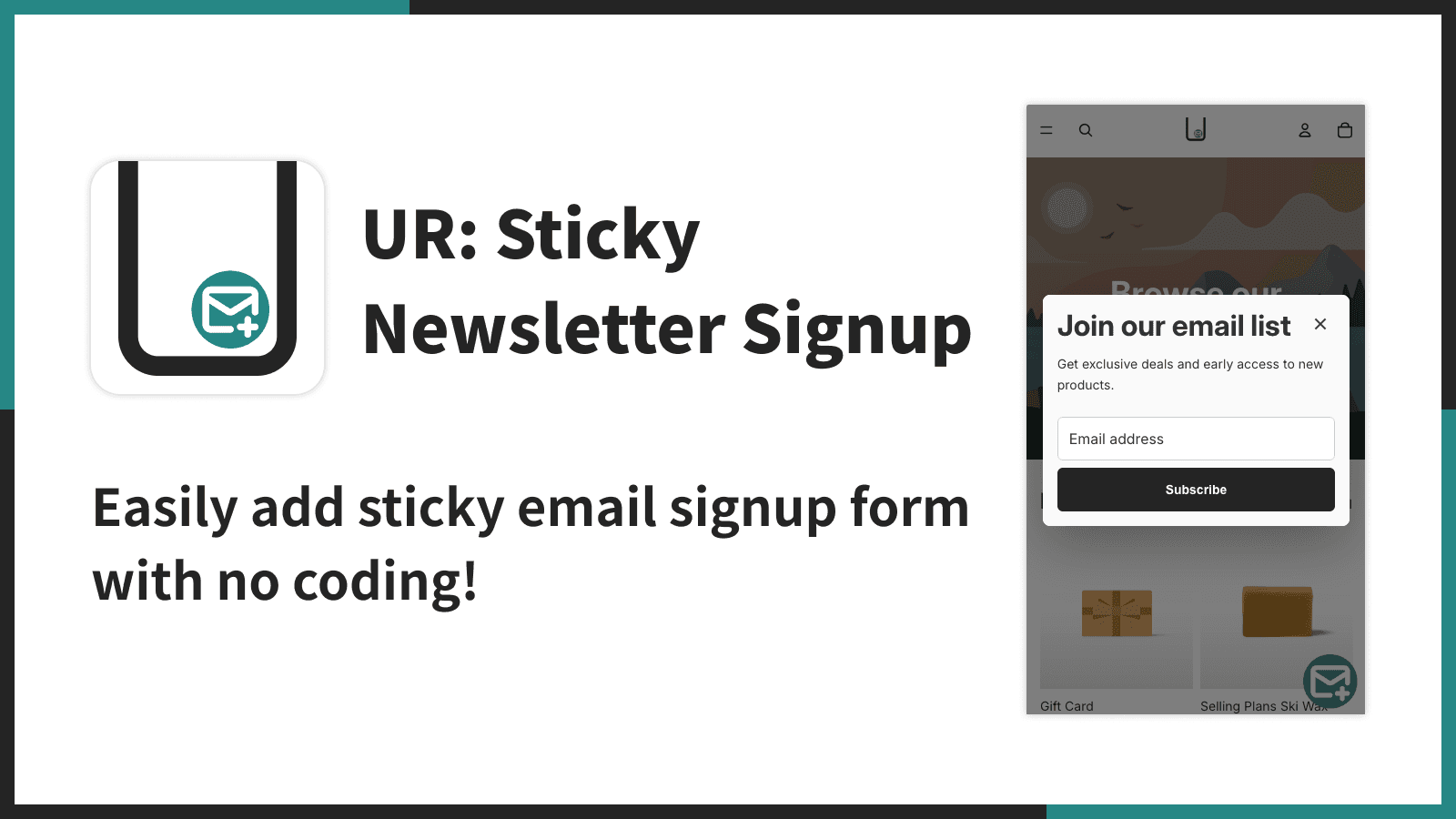 Easily add sticky email signup form with no coding!