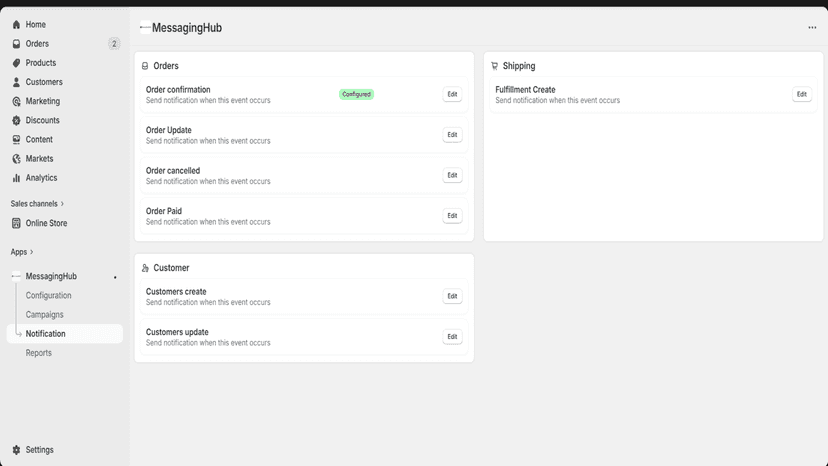 Notification settings
