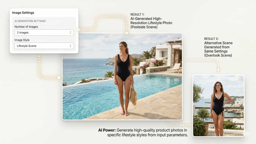 Generate AI product photos or enhance existing images