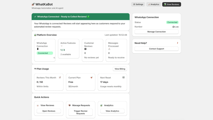 WhatKaBot: WhatsApp Reviews