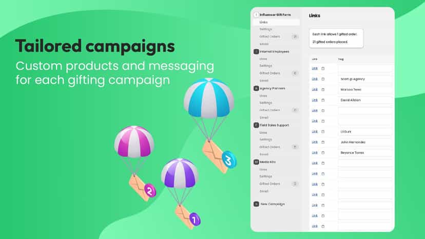 Tailored campaigns - Custom products and messaging for campaigns