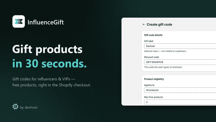 InfluenceGift: gift products in 30 seconds.