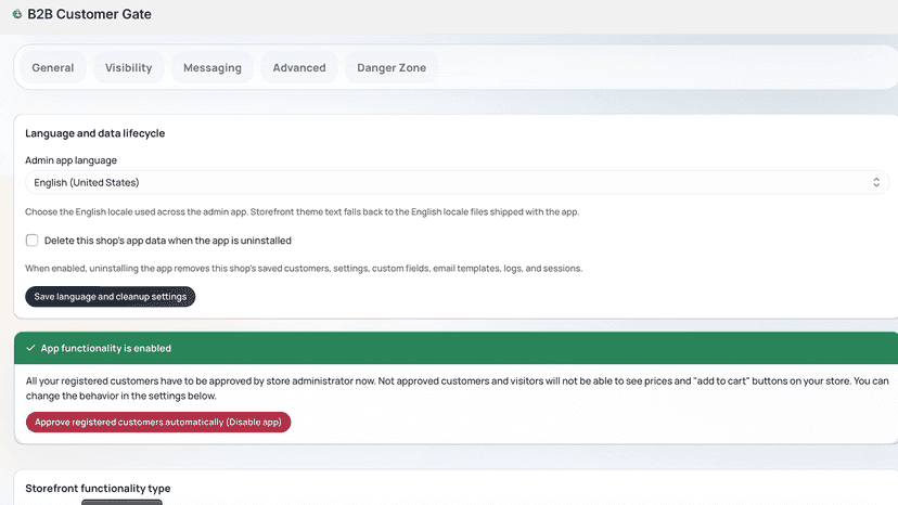 B2B Customer Gate