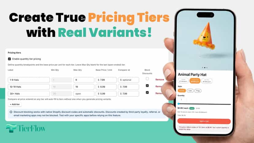 Create True Pricing Tiers with Real Variants