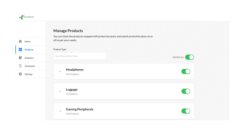 Manage products