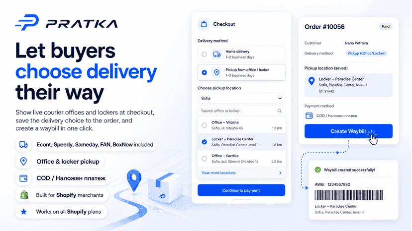 Pratka - Econt, Speedy, BoxNow, Sameday, FAN for all plans