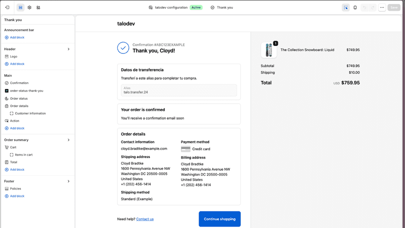 checkout demo