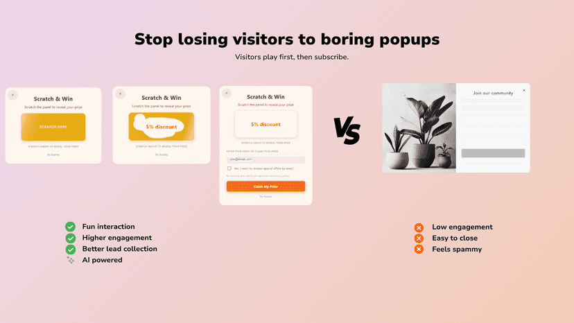 AI mini-game popup shown on an online store to engage visitors a