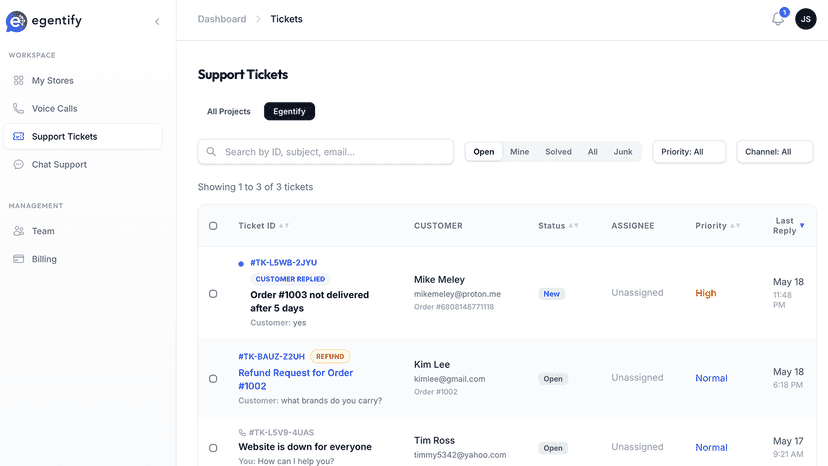 Support Tickets