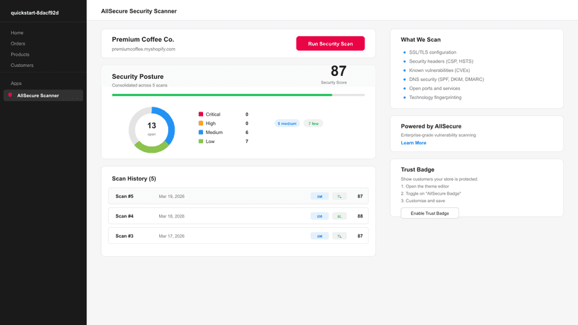 AllSecure Dashboard