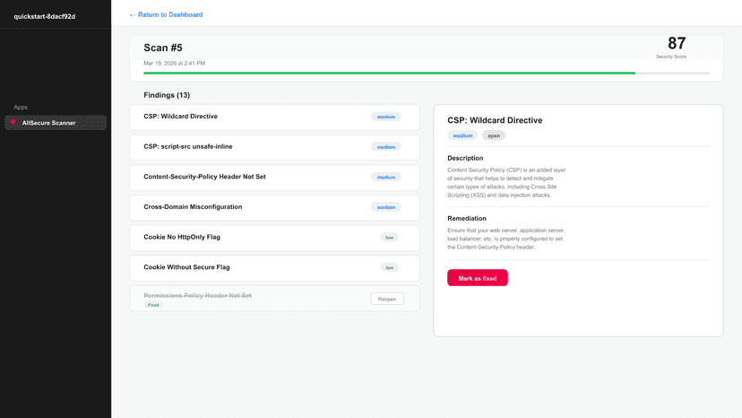 AllSecure Security Findings
