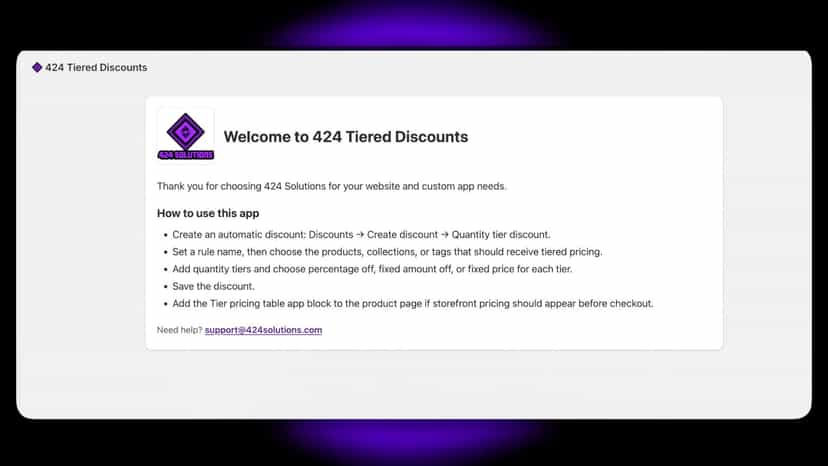 App home page