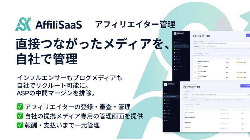 直接つながったメディアを、自社で管理 - インフルエンサーもブログメディアも自社でリクルート可能に。ASPの中間マージンを排除