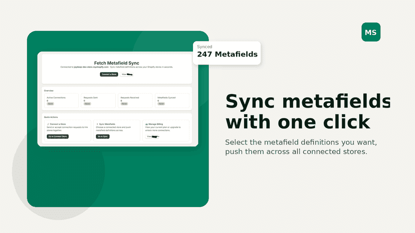 Sync metafields