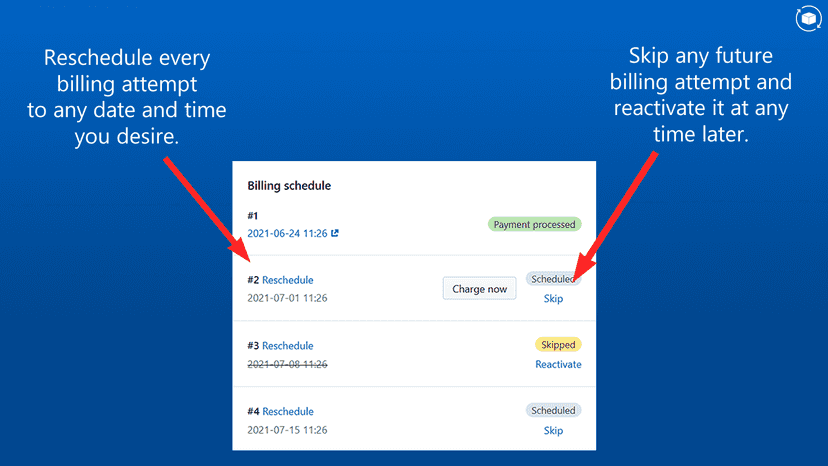 Reschedule & skip subscription on shopify in seal subscriptions
