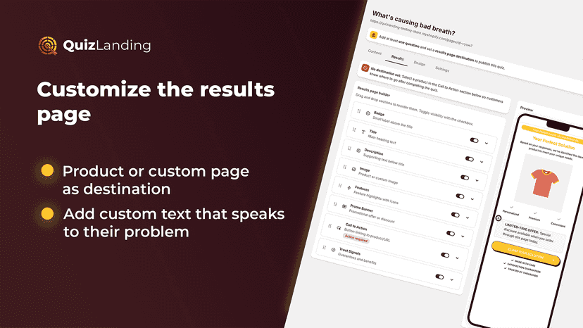 Build landing page quizzes in minutes