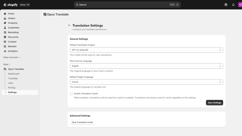 Configure Your Translation Preferences