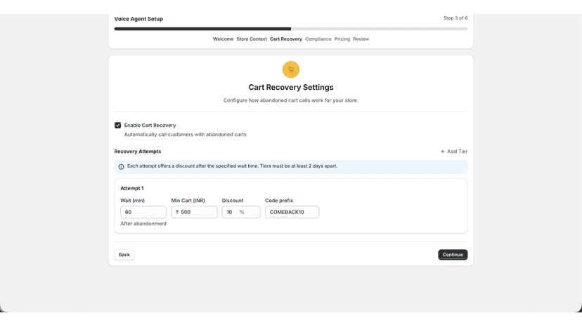 Onboarding screen