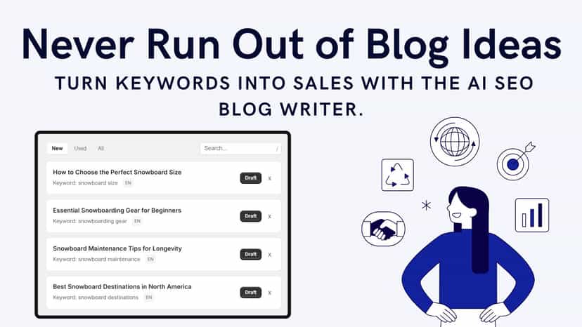 Turn keywords into sales with the AI SEO Blog Writer.
