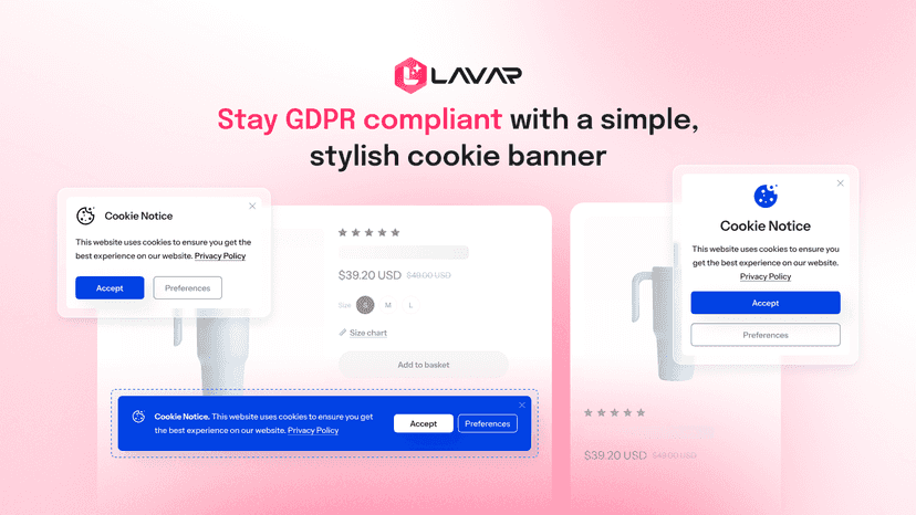 Stay GDPR compliant with a simple, stylish cookie banner